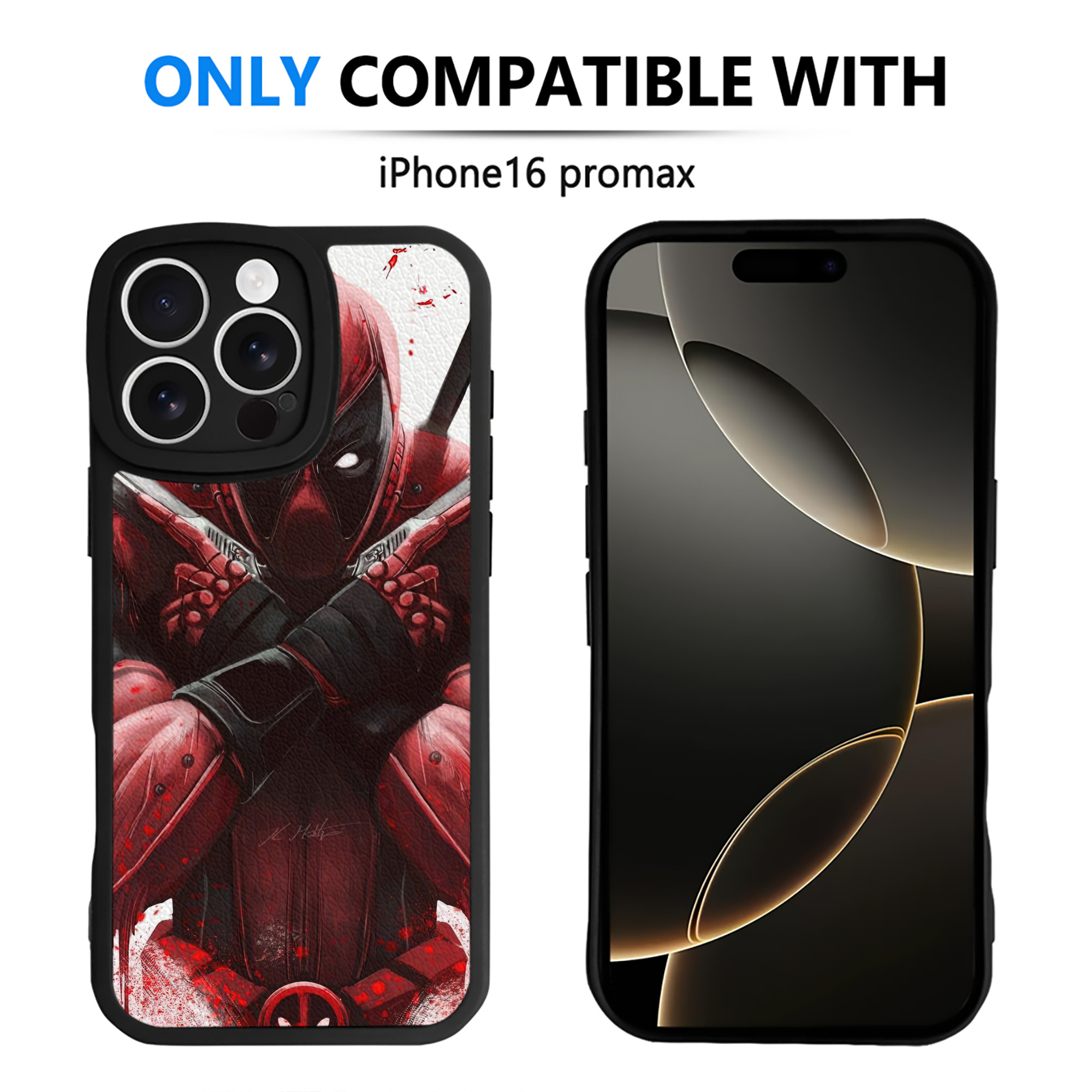 （画像用） Deadpool デッドプール 【iPhone 16シリーズ対応】シリコンスマホケース（レザー調） 材質：シリコン